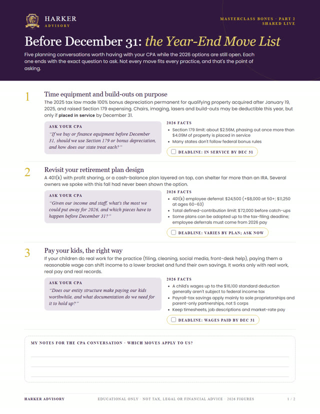 The Year-End Move List, page one